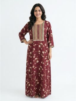 SANAA - Women Floral Printed Viscose Night Dress