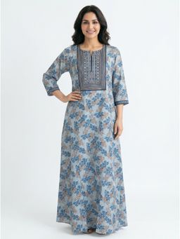 SANAA - Women Floral Printed Viscose Night Dress