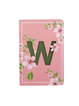 Doodle Collection - Doodle Initial W - Floral Monogram Notebook
