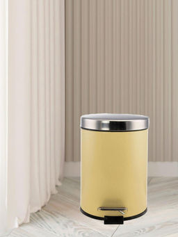 At Home by Nilkamal - Classic Dustbin Step Bin 12 Litre (Cream)