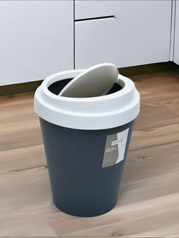 At Home by Nilkamal - Swing Garbage Dustbin|Set of 1| Size - 9 Ltr - 26 cm x 32 cm| Grey