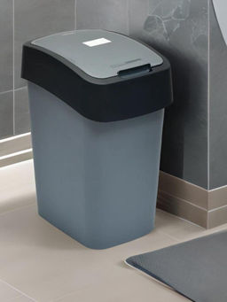 At Home by Nilkamal - Polypropylene 23 L Swing Lid Dustbin (Grey)