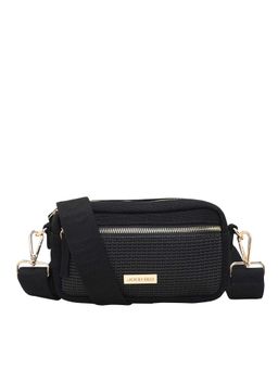 Joon Blu - Nylah Textured Black Crossbody Bag- Black and Grey (S)