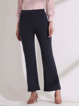 FITHUB - Grey Women Regular Fit High-Rise Flared Boot Cut Trouser