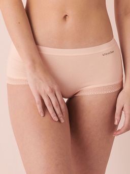 La Vie En Rose - Cotton and Lace Detail Boyleg Panty