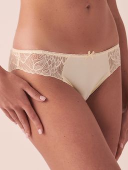 La Vie En Rose - Microfiber and Lace Bikini Panty