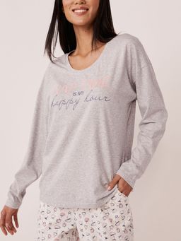 La Vie En Rose - Cotton Crew Neck Long Sleeve Shirt