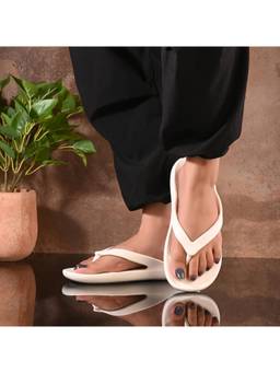 DOCTOR HEALTH SUPER SOFT - Women's Soft Cushioned Orthopaedic Flipflops - Cream
