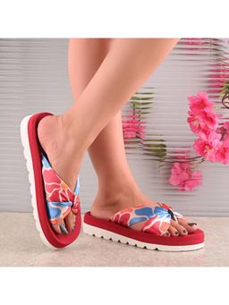 DOCTOR HEALTH SUPER SOFT - Women's Orthopaedic Bow Soft Cushioned Anti-Skid Flipflops - Red