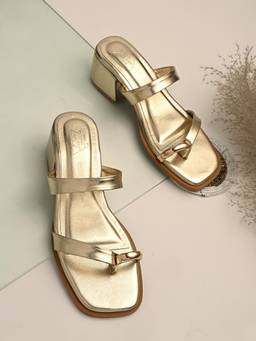 Zebba - Women Vellora Gold Sandals Heels