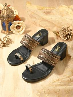 Zebba - Women Surma Black Sandals Heels