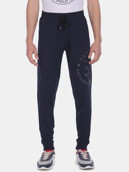 U.S. POLO ASSN. - Men Navy I685 Comfort Fit Printed Cotton Viscose Poly Joggers