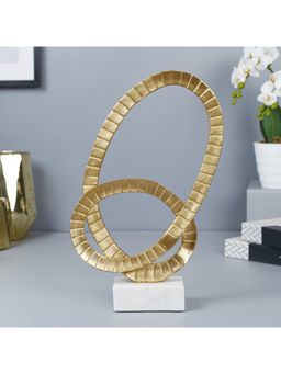 HomeTown - Venice Aluminium Dual Rings Table Decor 25X7X43 Cm Gold