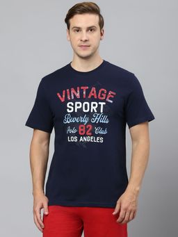 Beverly Hills Polo Club - Navy Blue Vintage Distressed T-Shirt