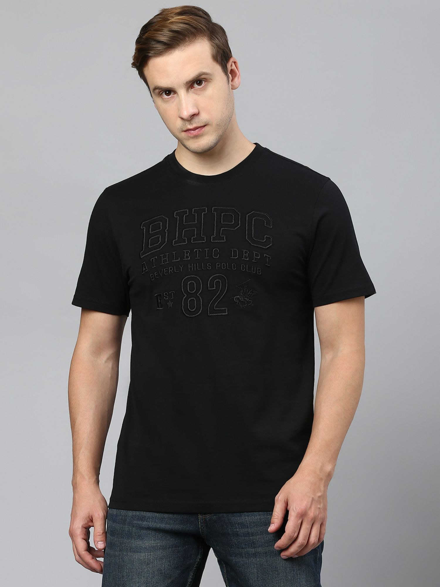 Buy Beverly Hills Polo Club Black Bhpc Athletic Dept T-Shirt Online