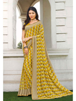 Laxmipati Sarees - Multicolor Color Georgette Satin Patta Daily Wear Saree Unstitched Blouse