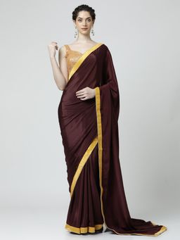 Jaipur Kurti - Woven Design Satin Saree with Unstitched Blouse