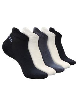 Heelium - Bamboo Ankle Socks-FreeSize UK7-11,5 Pairs,2 White,2 Black,1 Grey,Anti dour (Pack of 5)