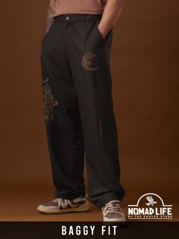 The Souled Store - Cotton Linen Pants Nomad Valhalla Men Trousers