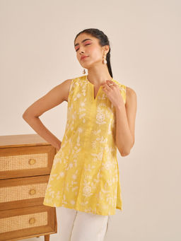 Alaya by Stage3 - Meher Sunny Yellow Embroidered Kurti
