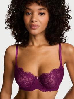 Victoria's Secret - Women Maroon Self Design Polyamide Demi / Balconette Bra