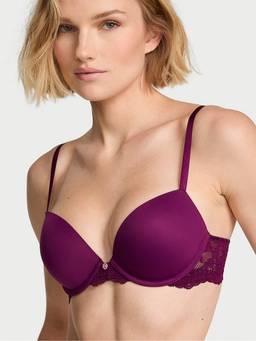 Victoria's Secret - Women Purple Self Design Polyamide Push-up Bra