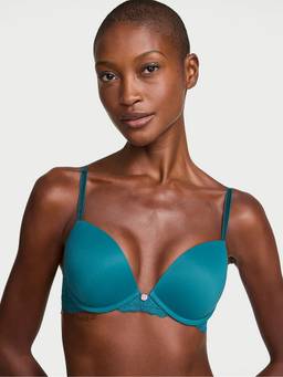 Victoria's Secret - Women Teal Self Design Polyamide Push-up Bra