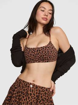 Victoria's Secret - Women Multi-Color Animal Print Polyester Push-up Bra
