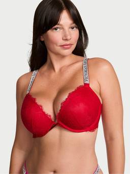 Victoria's Secret - Women Red Self Design Polyamide Push-up Bra