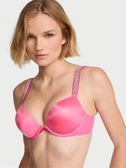 Victoria's Secret - Women Pink Solid/Plain Polyamide Push-up Bra