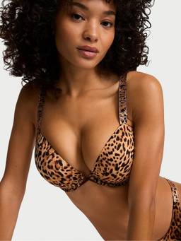 Victoria's Secret - Women Multi-Color Animal Print Polyamide Push-up Bra
