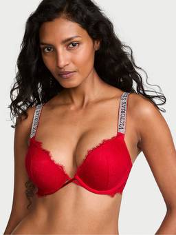 Victoria's Secret - Women Red Self Design Polyamide Push-up Bra