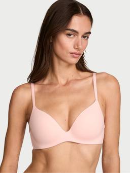 Victoria's Secret - Women Pink Solid/Plain Polyamide Plunge Bra