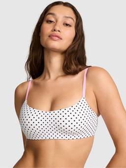 Victoria's Secret - Women White Polka Dots Polyamide T-Shirt Bra