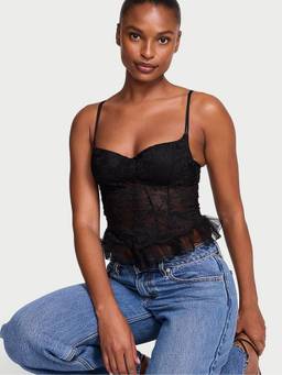 Victoria's Secret - Women Black Self Design Polyamide Demi / Balconette Bra