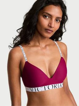 Victoria's Secret - Women Pink Typography Polyamide T-Shirt Bra