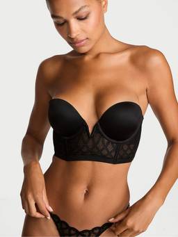 Victoria's Secret - Women Black Self Design Polyamide Push-up Bra