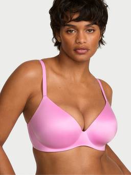 Victoria's Secret - Women Pink Solid/Plain Polyamide Plunge Bra