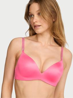 Victoria's Secret - Women Pink Solid/Plain Polyamide Push-up Bra
