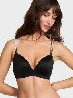 Victoria's Secret - Women Black Solid/Plain Polyamide Push-up Bra