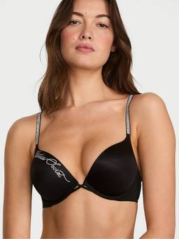 Victoria's Secret - Women Black Solid/Plain Polyamide Push-up Bra
