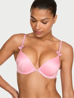 Victoria's Secret - Women Pink Solid/Plain Polyamide Push-up Bra