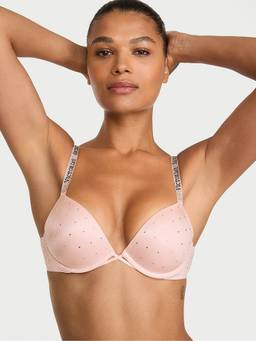 Victoria's Secret - Women Pink Embellished/Sequined Polyamide Push-up Bra