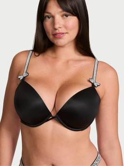 Victoria's Secret - Women Black Solid/Plain Polyamide Push-up Bra