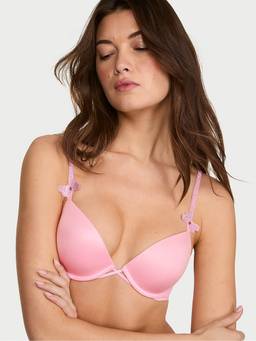Victoria's Secret - Women Pink Solid/Plain Polyamide Push-up Bra