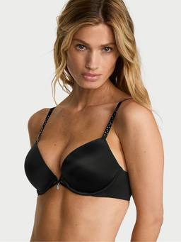 Victoria's Secret - Women Black Solid/Plain Polyamide Push-up Bra