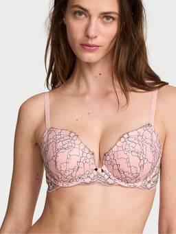 Victoria's Secret - Women Pink Self Design Polyamide Push-up Bra