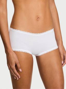 Victoria's Secret - Women White Solid/Plain Cotton Blend Panty