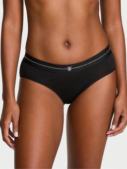 Victoria's Secret - Women Black Solid/Plain Cotton Blend Panty
