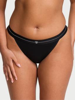 Victoria's Secret - Women Black Solid/Plain Cotton Blend Panty